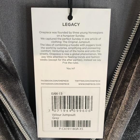 Velour Jumpsuit, ONEPIECE, Grey, size XS - Picture 8 of 8